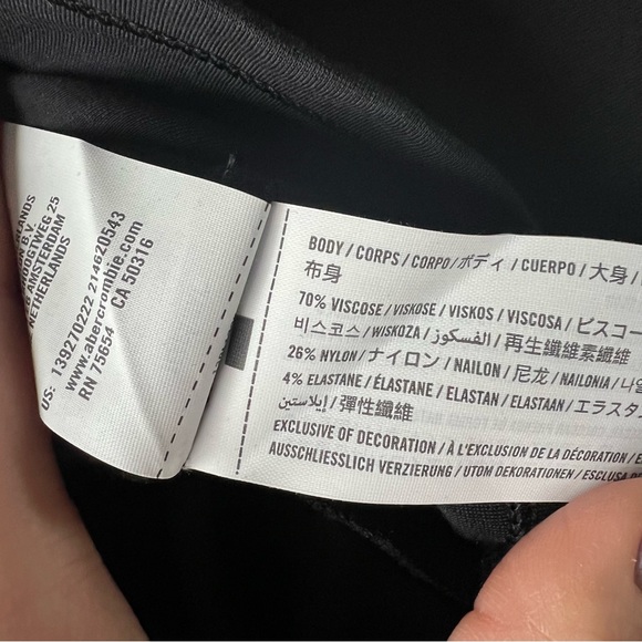 Abercrombie & Fitch Black Long Sleeve Strappy Ponte Top - Picture 6 of 6